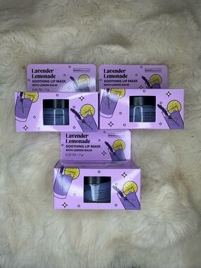 Bundle of 3 Global Beauty Care Lavender Lemonade Soothing Lip Masks 0.25oz
